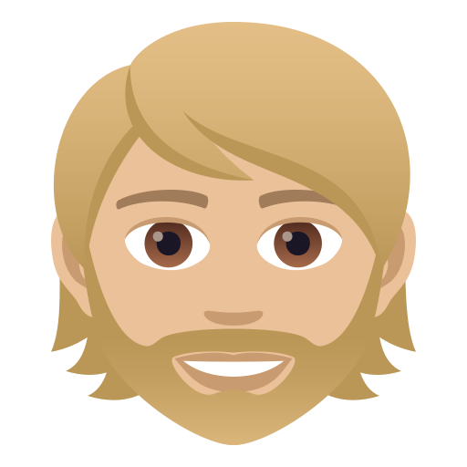Person: Medium-Light Skin Tone, Beard, the previous design