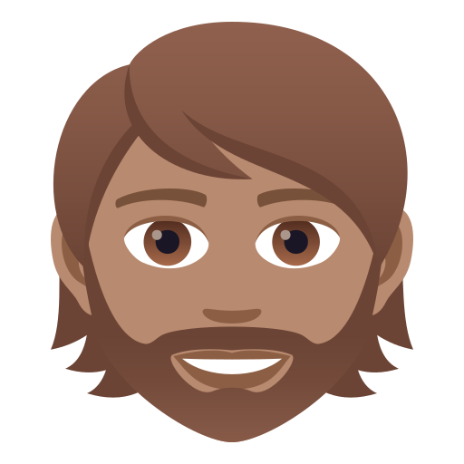 Person: Medium Skin Tone, Beard, the previous design
