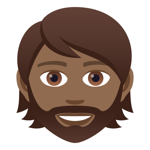 Person: Medium-Dark Skin Tone, Beard, the previous design