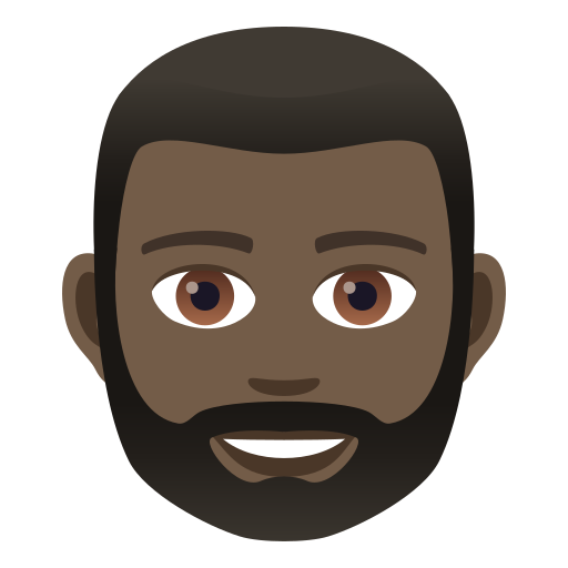 Man: Dark Skin Tone, Beard, the previous design