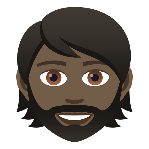 Person: Dark Skin Tone, Beard, the previous design