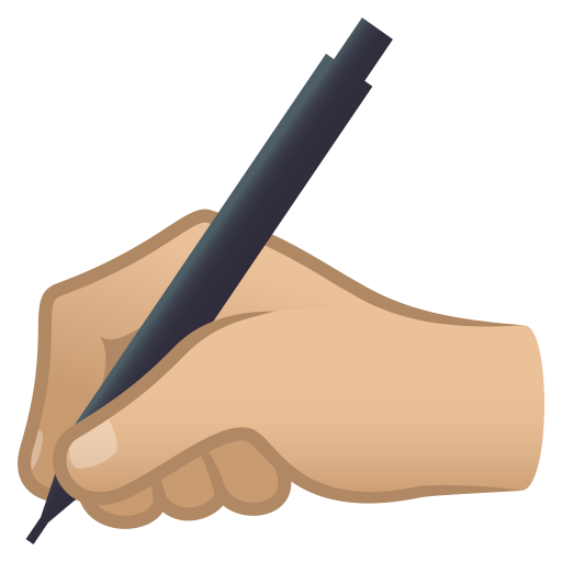 Writing Hand: Medium-Light Skin Tone, the previous design