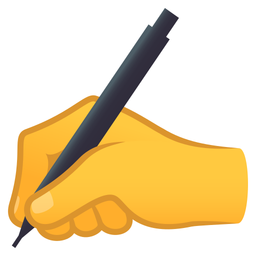 Writing Hand as drawn by JoyPixels in 6.6