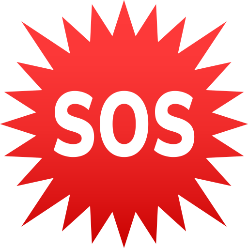SOS Button as drawn by JoyPixels in 7.0