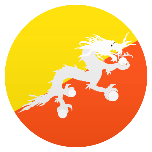 Flag: Bhutan as drawn by JoyPixels in 7.0