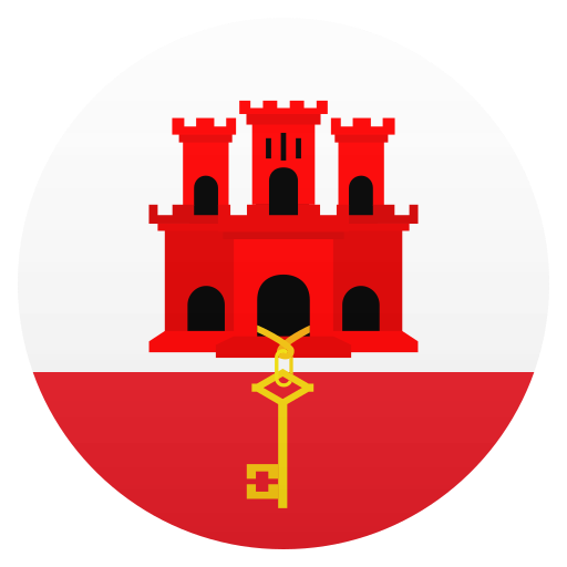 Flag: Gibraltar as drawn by JoyPixels in 7.0