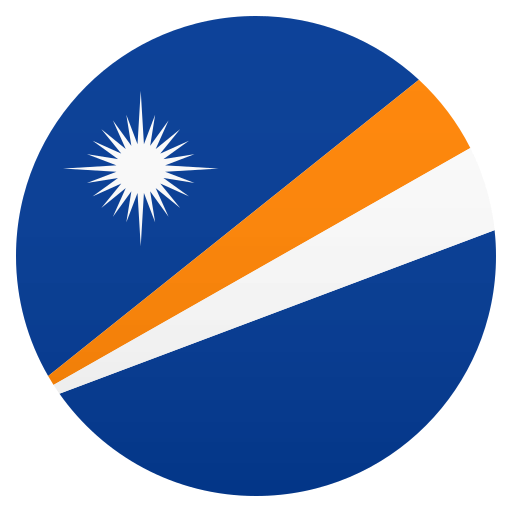 Flag: Marshall Islands as drawn by JoyPixels in 7.0