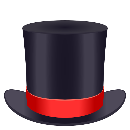 Top Hat as drawn by JoyPixels in 7.0