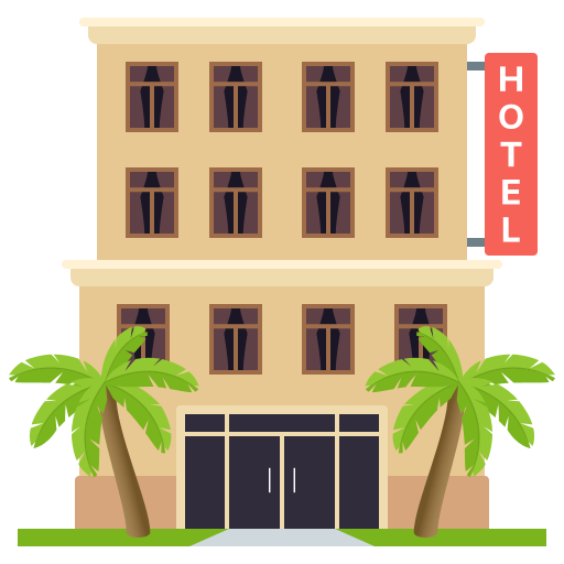 Hotel as drawn by JoyPixels in 7.0