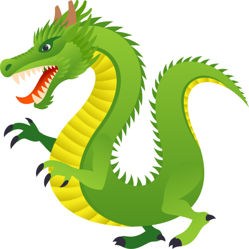 Dragon as drawn by JoyPixels in 7.0