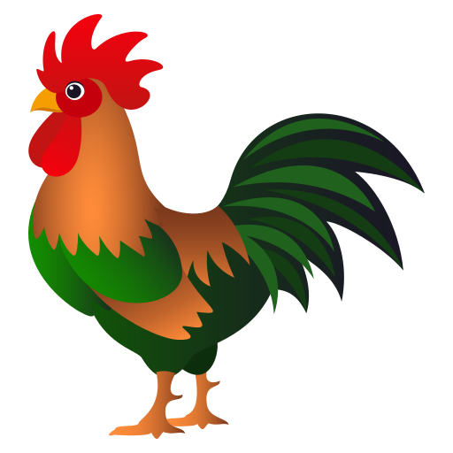 Rooster as drawn by JoyPixels in 7.0