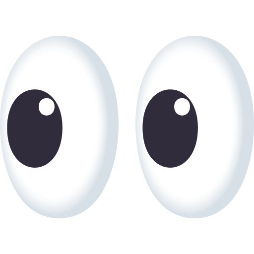 Eyes as drawn by JoyPixels in 7.0