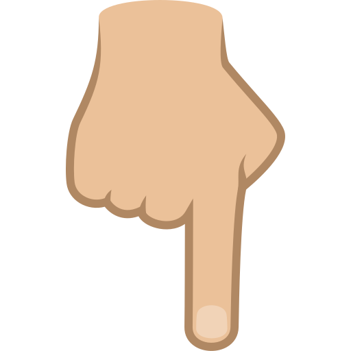 Backhand Index Pointing Down: Medium-Light Skin Tone, the design in this release