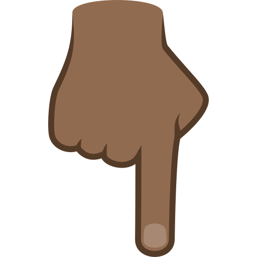 Backhand Index Pointing Down: Medium-Dark Skin Tone, the design in this release