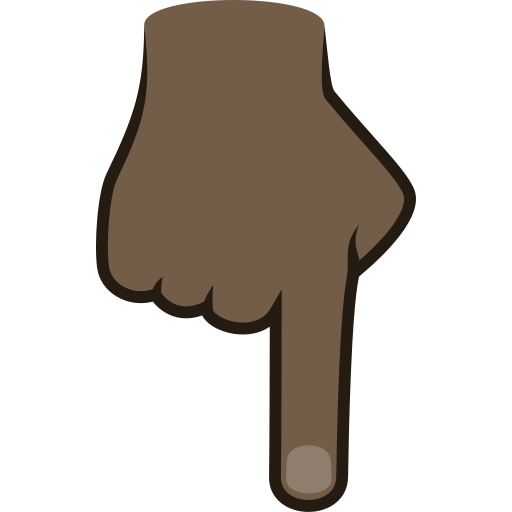Backhand Index Pointing Down: Dark Skin Tone, the design in this release