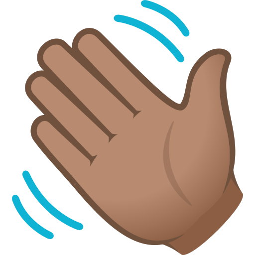 Waving Hand: Medium Skin Tone as drawn by JoyPixels in 7.0