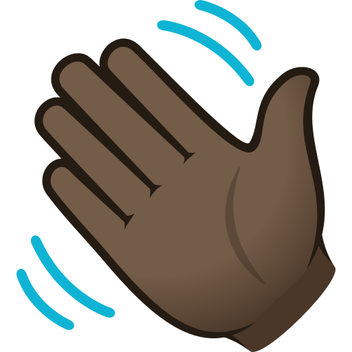 Waving Hand: Dark Skin Tone, the design in this release