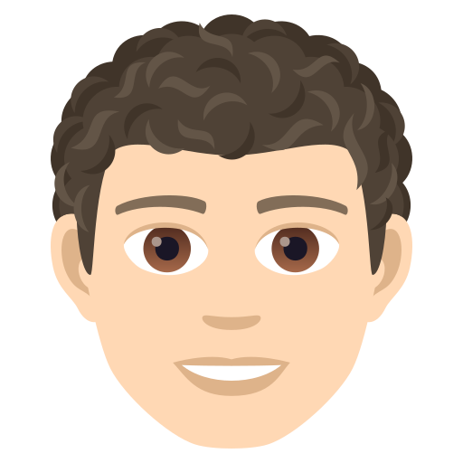 Man: Light Skin Tone, Curly Hair, the design in this release