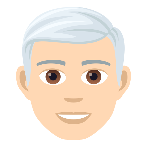 Man: Light Skin Tone, White Hair, the design in this release