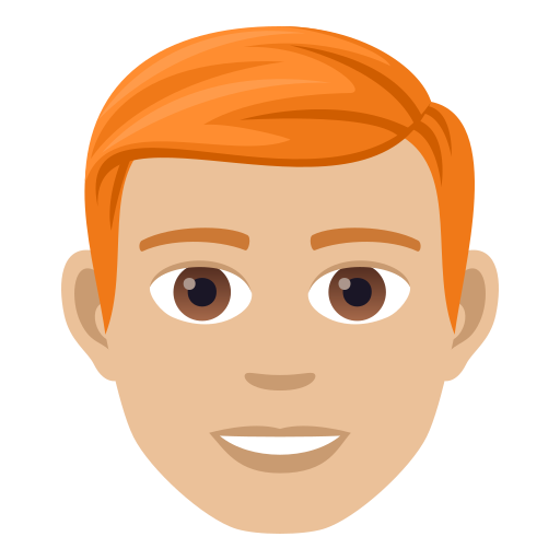 Man: Medium-Light Skin Tone, Red Hair, the design in this release