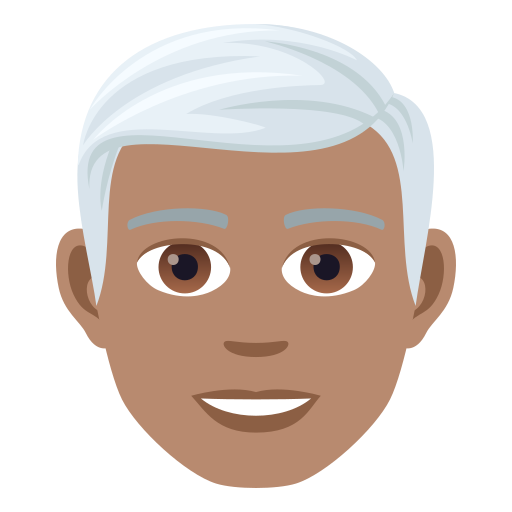 Man: Medium Skin Tone, White Hair, the design in this release