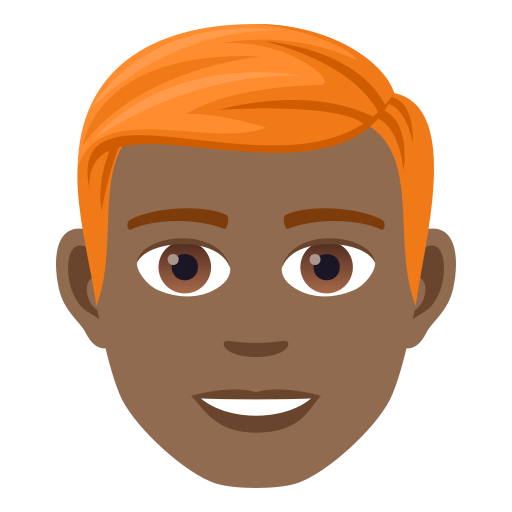 Man: Medium-Dark Skin Tone, Red Hair, the design in this release