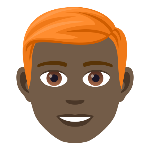 Man: Dark Skin Tone, Red Hair, the design in this release