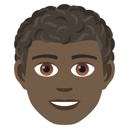 Man: Dark Skin Tone, Curly Hair, the design in this release