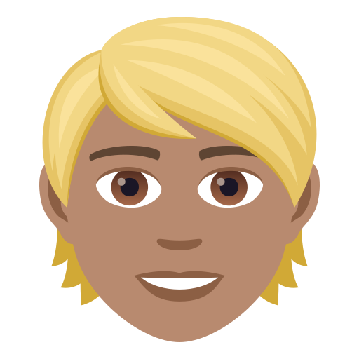 Person: Medium Skin Tone, Blond Hair, the design in this release