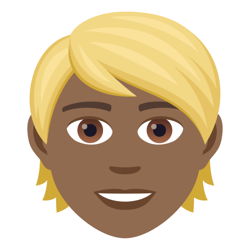 Person: Medium-Dark Skin Tone, Blond Hair, the design in this release