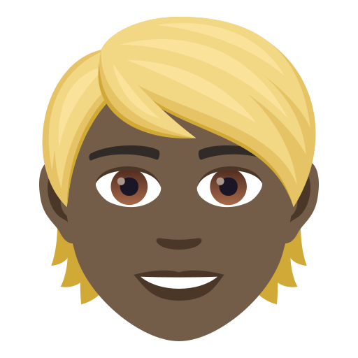 Person: Dark Skin Tone, Blond Hair, the design in this release