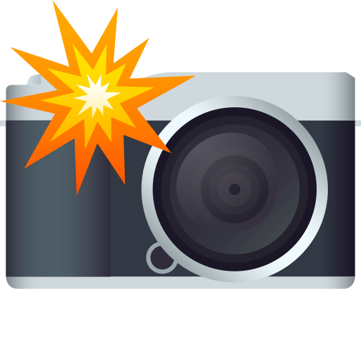Camera with Flash as drawn by JoyPixels in 7.0