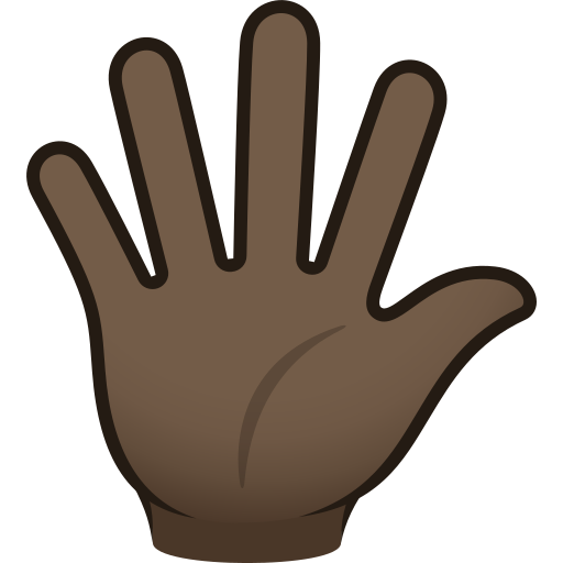 Hand with Fingers Splayed: Dark Skin Tone, the design in this release