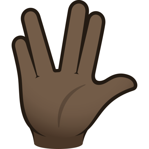 Vulcan Salute: Dark Skin Tone, the design in this release