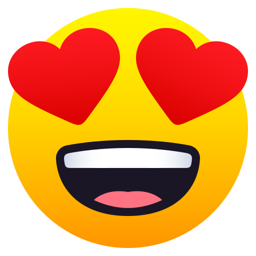 Smiling Face with Heart-Eyes as drawn by JoyPixels in 7.0