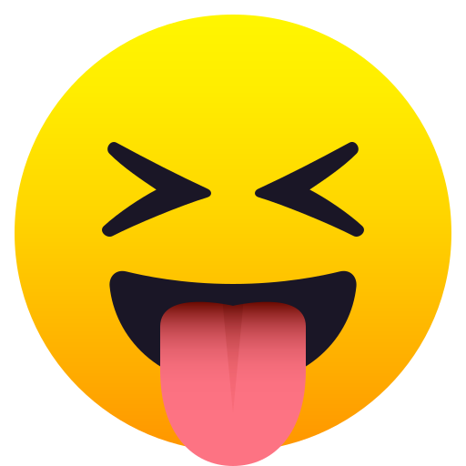 Squinting Face with Tongue as drawn by JoyPixels in 7.0