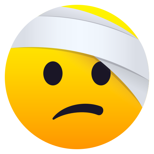 Gesicht Mit Kopfverband as drawn by JoyPixels in 7.0