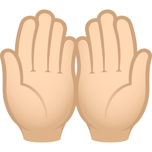 Palms up Together: Light Skin Tone, the design in this release
