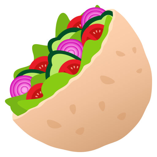 Stuffed Flatbread as drawn by JoyPixels in 7.0
