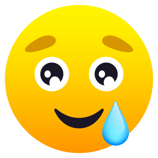 Smiling Face with Tear as drawn by JoyPixels in 7.0