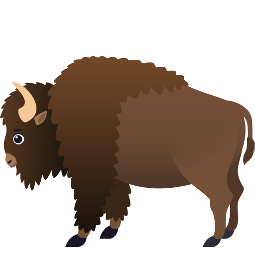 Bison as drawn by JoyPixels in 7.0