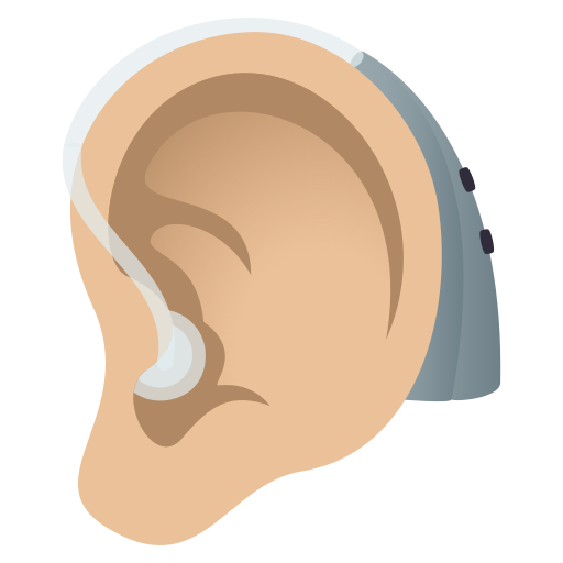Ear with Hearing Aid: Medium-Light Skin Tone, the design in this release