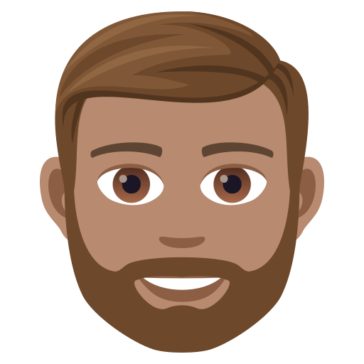 Man: Medium Skin Tone, Beard, the design in this release