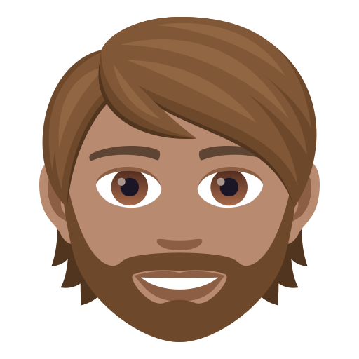 Person: Medium Skin Tone, Beard, the design in this release