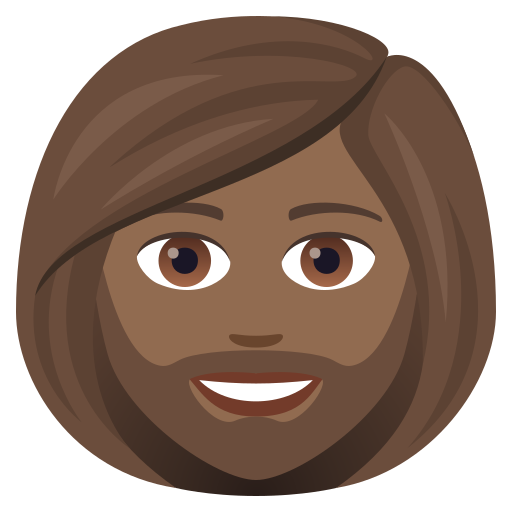 Woman: Medium-Dark Skin Tone, Beard, the design in this release