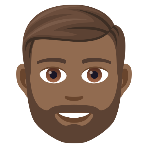 Man: Medium-Dark Skin Tone, Beard, the design in this release