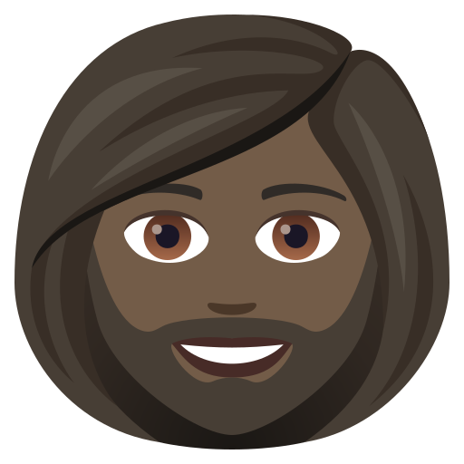 Woman: Dark Skin Tone, Beard, the design in this release