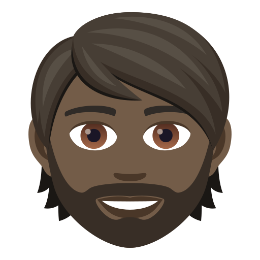 Person: Dark Skin Tone, Beard, the design in this release