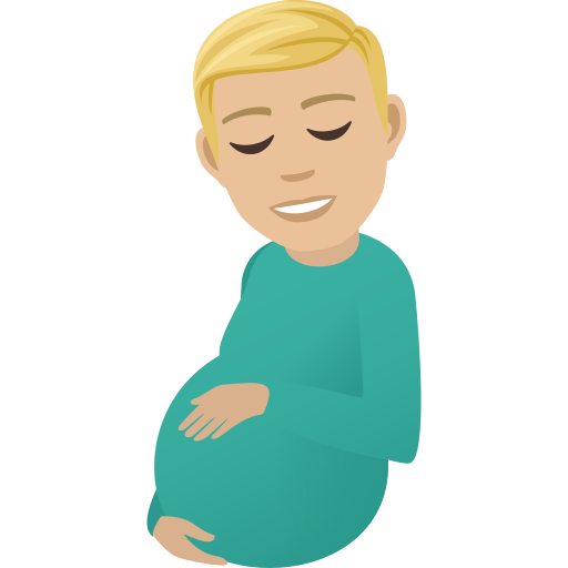 Pregnant Man: Medium-Light Skin Tone, the design in this release