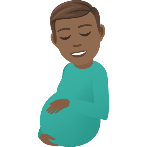 Pregnant Man: Medium-Dark Skin Tone, the design in this release